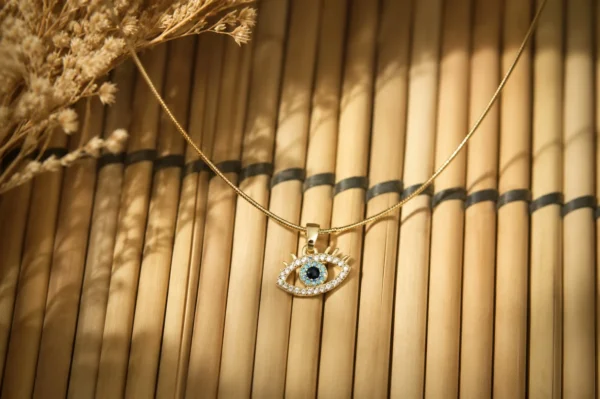 Celestial Evil Eye Gold Pendant Necklace